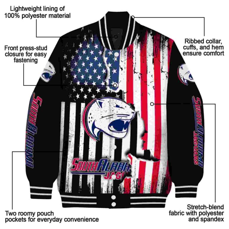 south alabama jaguars patriotic theme black jacket new arrival jacketwow