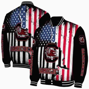 south carolina gamecocks patriotic theme black jacket fashion forward jacketwow