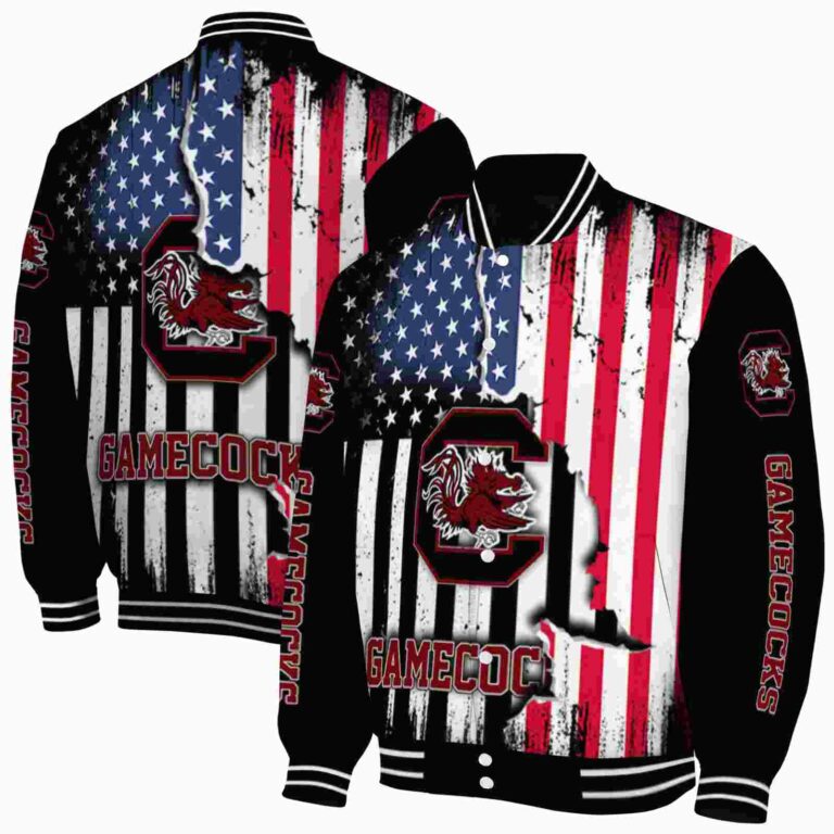 south carolina gamecocks patriotic theme black jacket fashion forward jacketwow