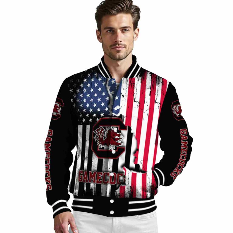 south carolina gamecocks patriotic theme black jacket high quality jacketwow