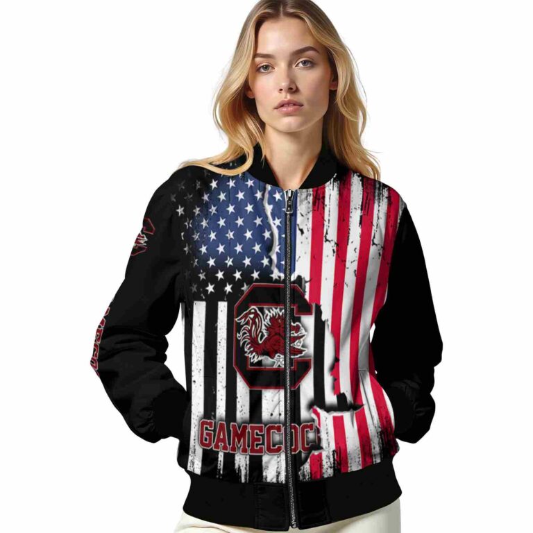 south carolina gamecocks patriotic theme black jacket latest model jacketwow