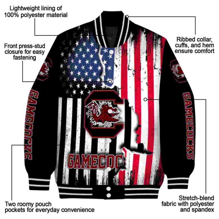 south carolina gamecocks patriotic theme black jacket new arrival jacketwow