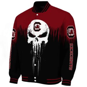 south carolina gamecocks punisher skull garnet black white jacket best selling jacketwow