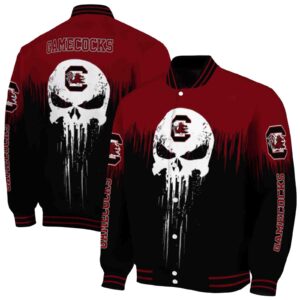 south carolina gamecocks punisher skull garnet black white jacket fashion forward jacketwow