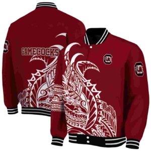 south carolina gamecocks tribal art garnet white black jacket fashion forward jacketwow