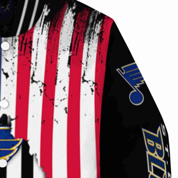 st louis blues patriotic theme black jacket premium grade jacketwow