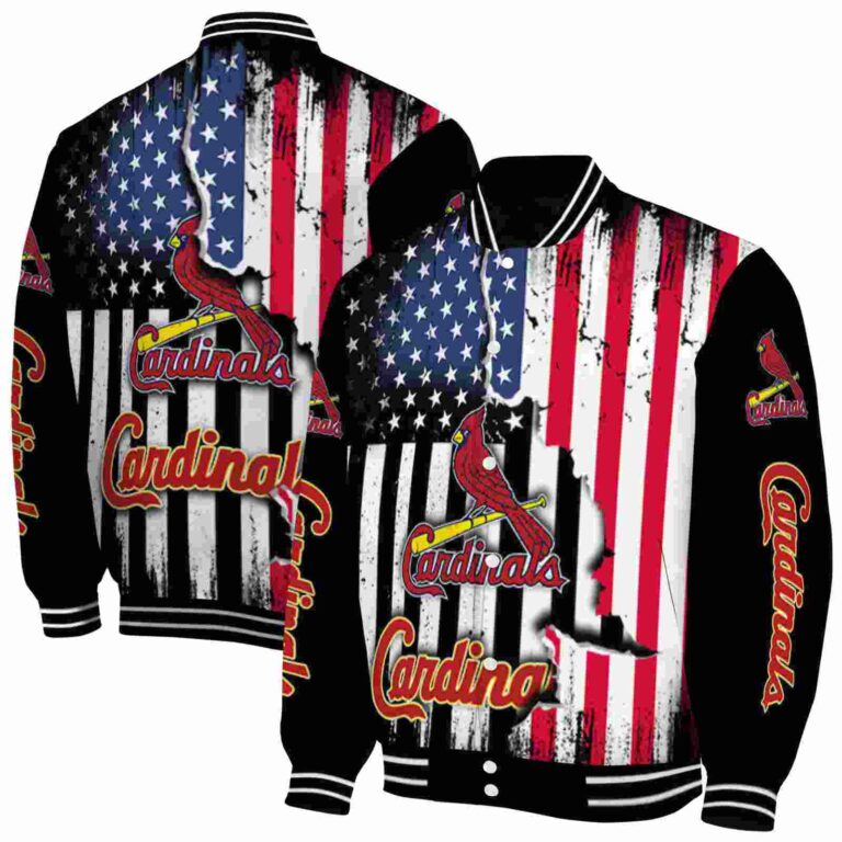 st louis cardinals patriotic theme black jacket fashion forward jacketwow