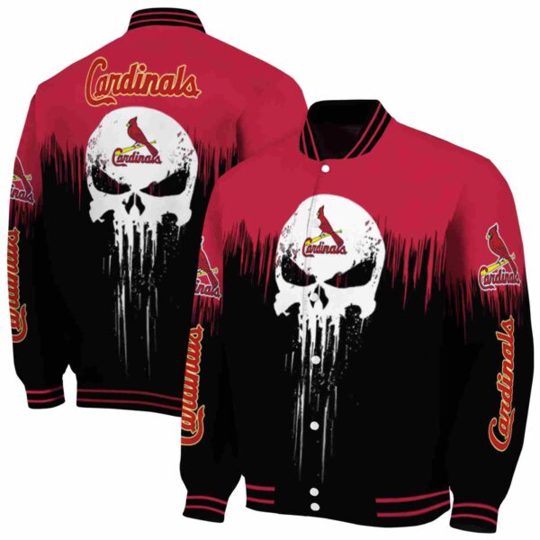 st louis cardinals punisher skull red black white jacket fashion forward jacketwow