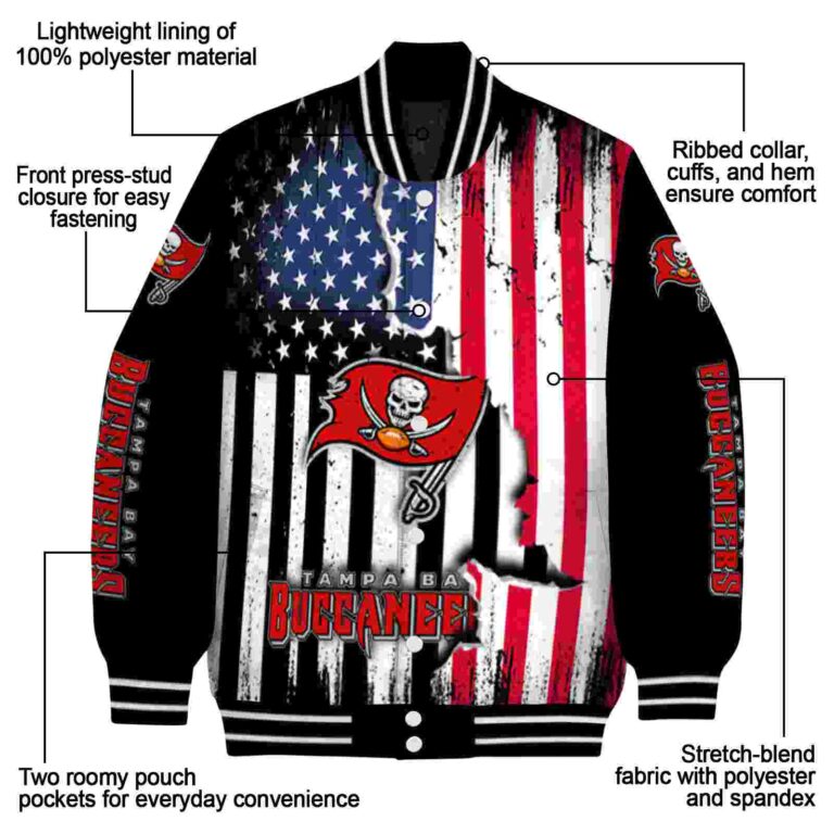 tampa bay buccaneers patriotic theme black jacket new arrival jacketwow