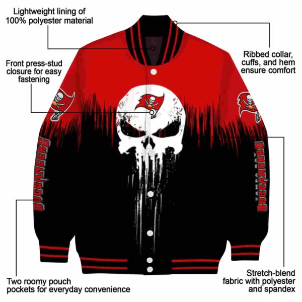 tampa bay buccaneers punisher skull red black white jacket new arrival jacketwow