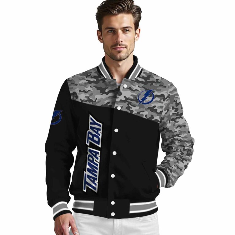 tampa bay lightning camo patchwork black jacket high quality jacketwow