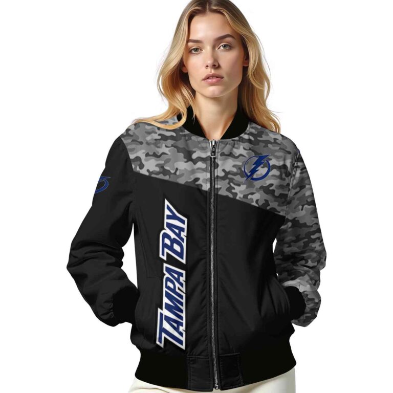 tampa bay lightning camo patchwork black jacket latest model jacketwow