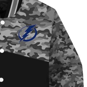 tampa bay lightning camo patchwork black jacket premium grade jacketwow