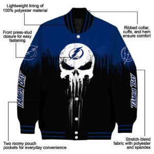 tampa bay lightning punisher skull blue black white jacket new arrival jacketwow