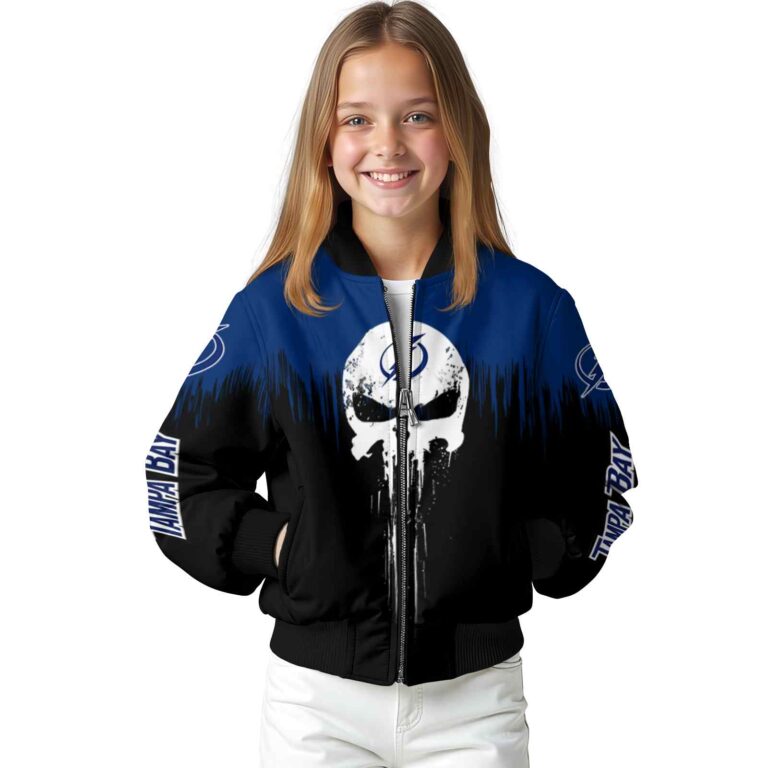 tampa bay lightning punisher skull blue black white jacket top rated jacketwow