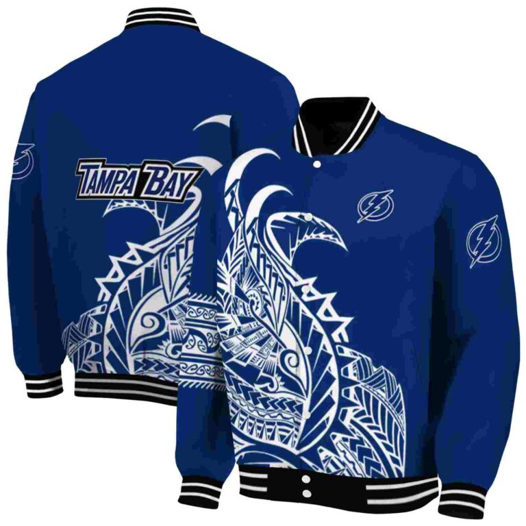 tampa bay lightning tribal art blue white black jacket fashion forward jacketwow