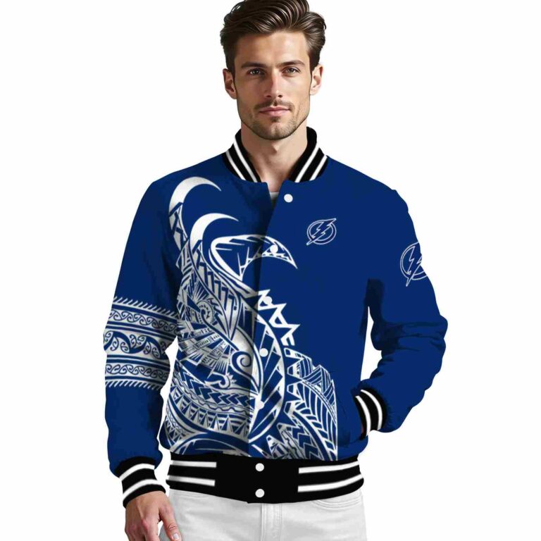 tampa bay lightning tribal art blue white black jacket high quality jacketwow