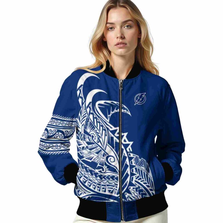 tampa bay lightning tribal art blue white black jacket latest model jacketwow