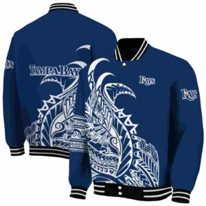 tampa bay rays tribal art navy white black jacket fashion forward jacketwow