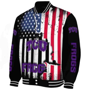 tcu horned frogs patriotic theme black jacket best selling jacketwow
