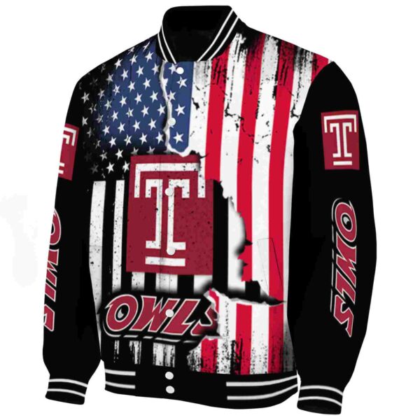temple owls patriotic theme black jacket best selling jacketwow