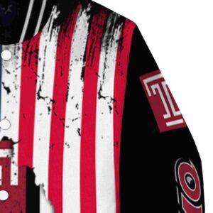 temple owls patriotic theme black jacket premium grade jacketwow