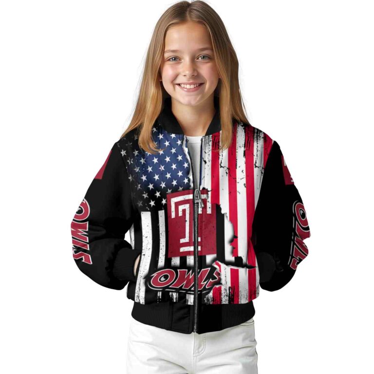 temple owls patriotic theme black jacket top rated jacketwow