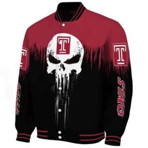 temple owls punisher skull red black white jacket best selling jacketwow