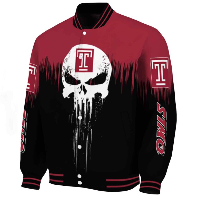 temple owls punisher skull red black white jacket best selling jacketwow