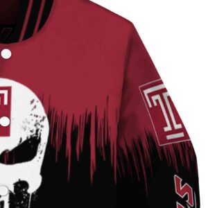 temple owls punisher skull red black white jacket premium grade jacketwow