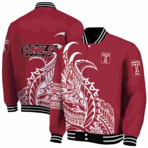 temple owls tribal art red white black jacket fashion forward jacketwow