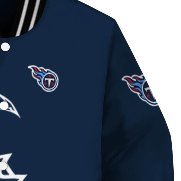 tennessee titans tribal art navy white black jacket premium grade jacketwow