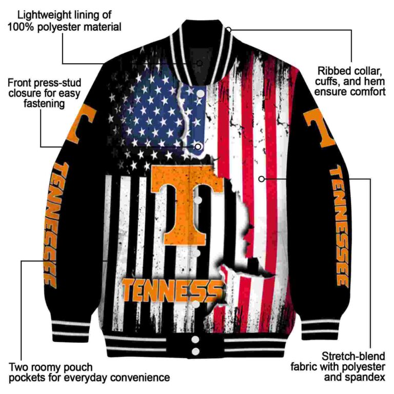 tennessee volunteers patriotic theme black jacket new arrival jacketwow