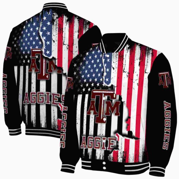 texas am aggies patriotic theme black jacket fashion forward jacketwow