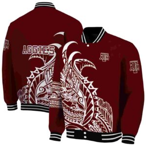 texas am aggies tribal art maroon white black jacket fashion forward jacketwow