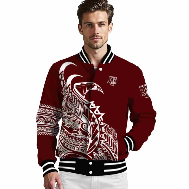 texas am aggies tribal art maroon white black jacket high quality jacketwow