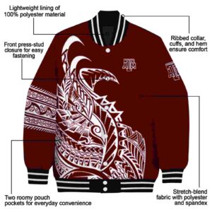 texas am aggies tribal art maroon white black jacket new arrival jacketwow