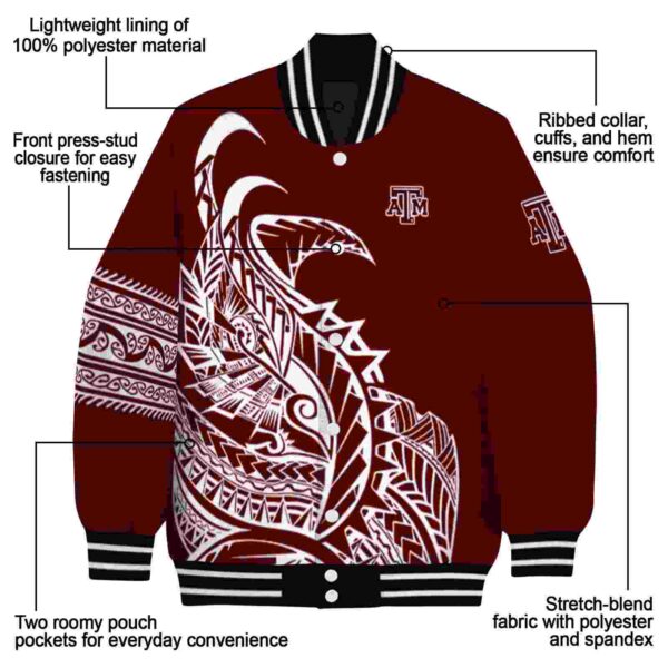 texas am aggies tribal art maroon white black jacket new arrival jacketwow