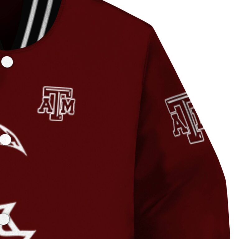 texas am aggies tribal art maroon white black jacket premium grade jacketwow
