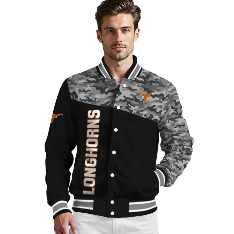 texas longhorns camo patchwork black jacket high quality jacketwow