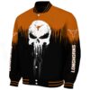 texas longhorns punisher skull orange black white jacket best selling jacketwow