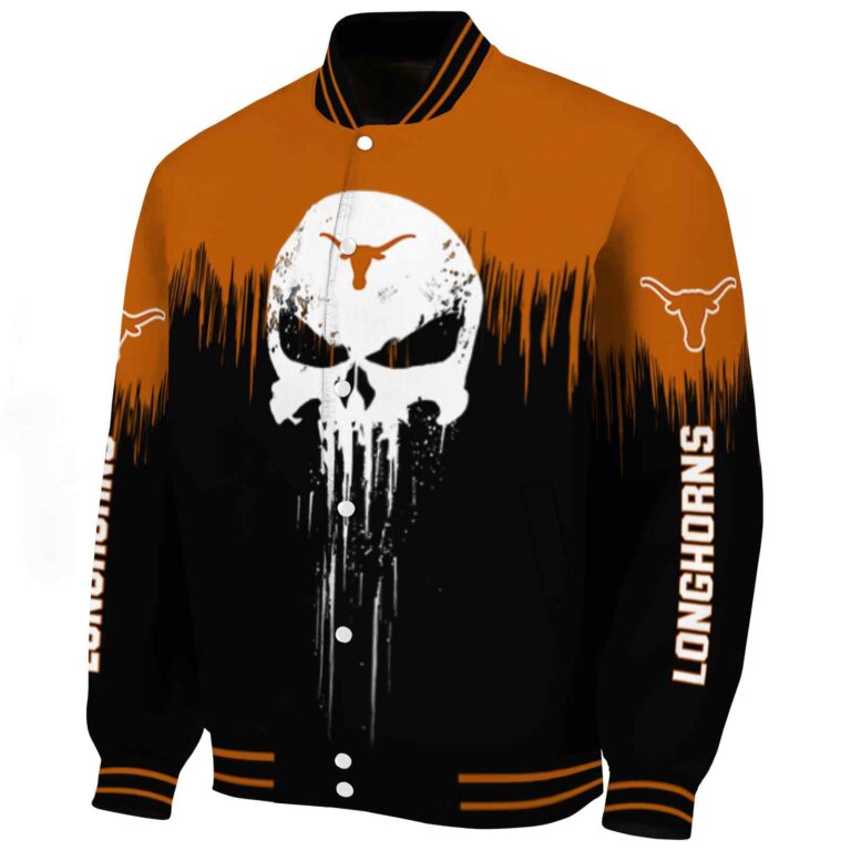 texas longhorns punisher skull orange black white jacket best selling jacketwow