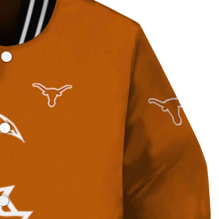 texas longhorns tribal art orange white black jacket premium grade jacketwow
