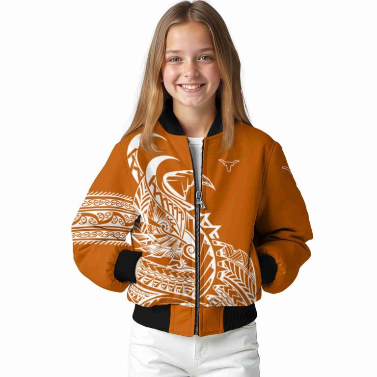 texas longhorns tribal art orange white black jacket top rated jacketwow
