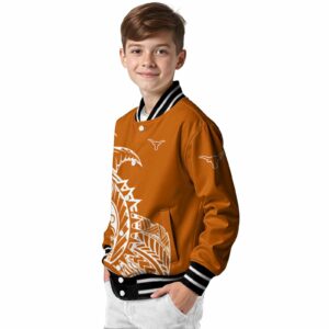 texas longhorns tribal art orange white black jacket trendy jacketwow