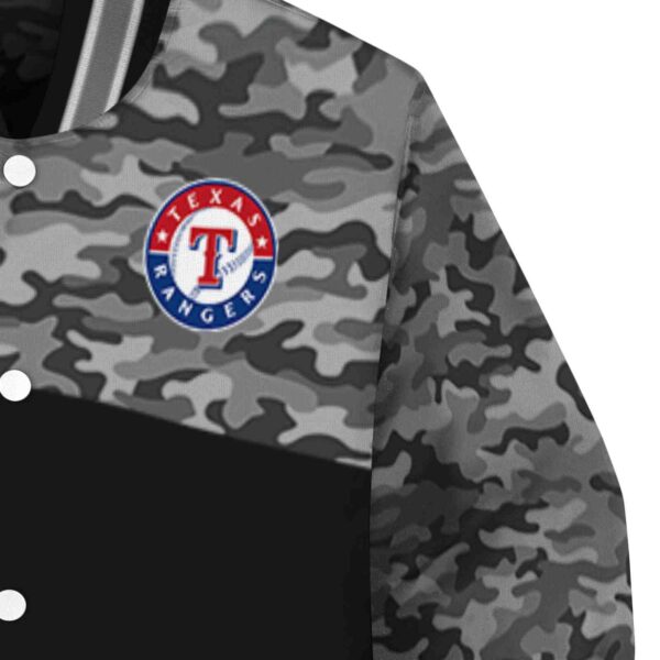 texas rangers camo patchwork black jacket premium grade jacketwow