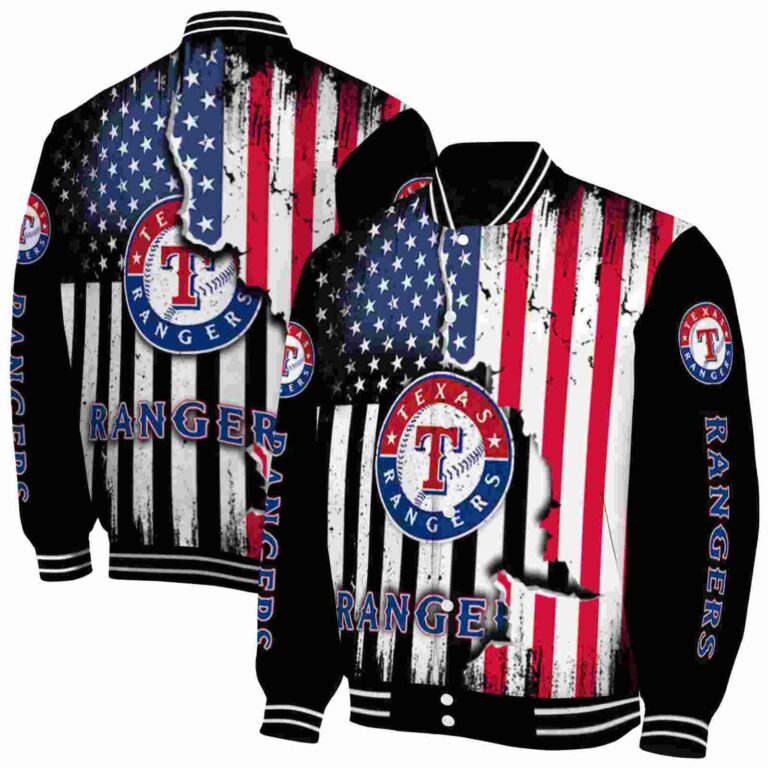 texas rangers patriotic theme black jacket fashion forward jacketwow