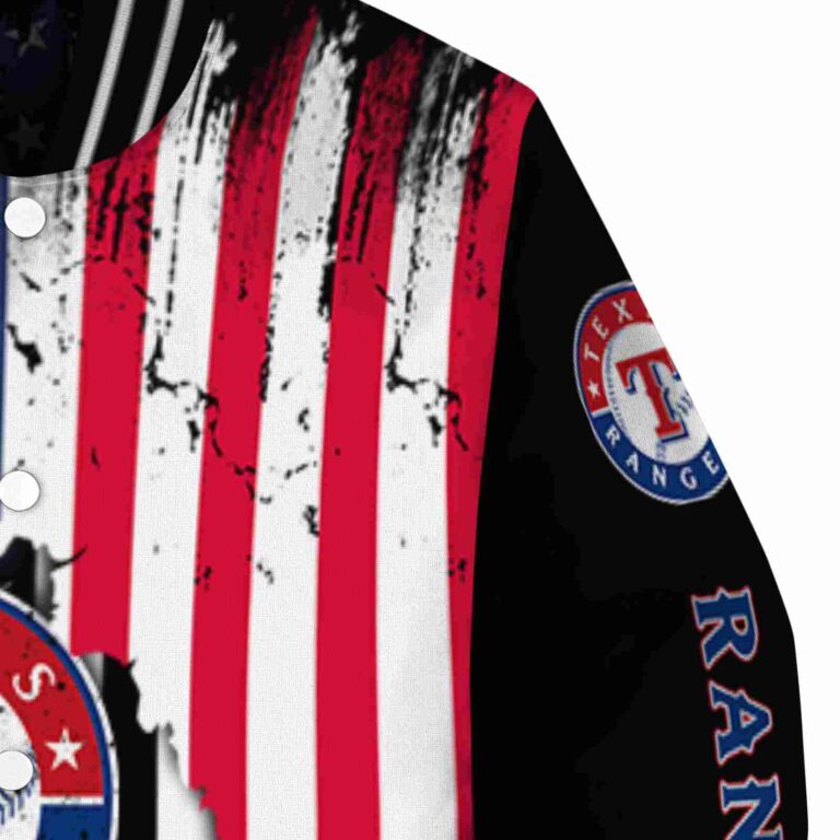 texas rangers patriotic theme black jacket premium grade jacketwow