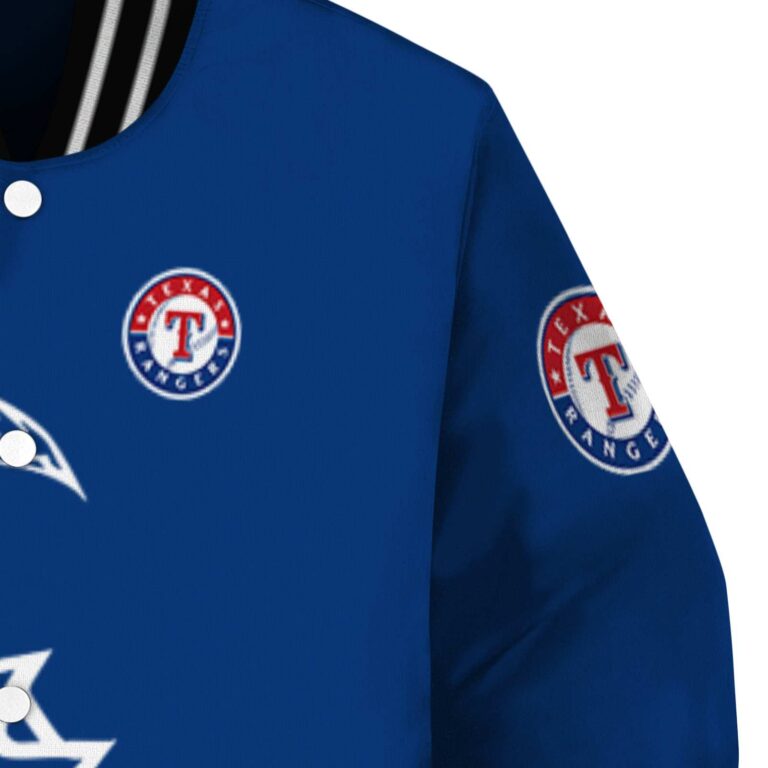 texas rangers tribal art blue white black jacket premium grade jacketwow