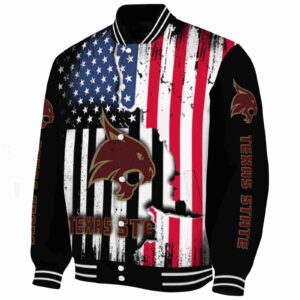 texas state bobcats patriotic theme black jacket best selling jacketwow